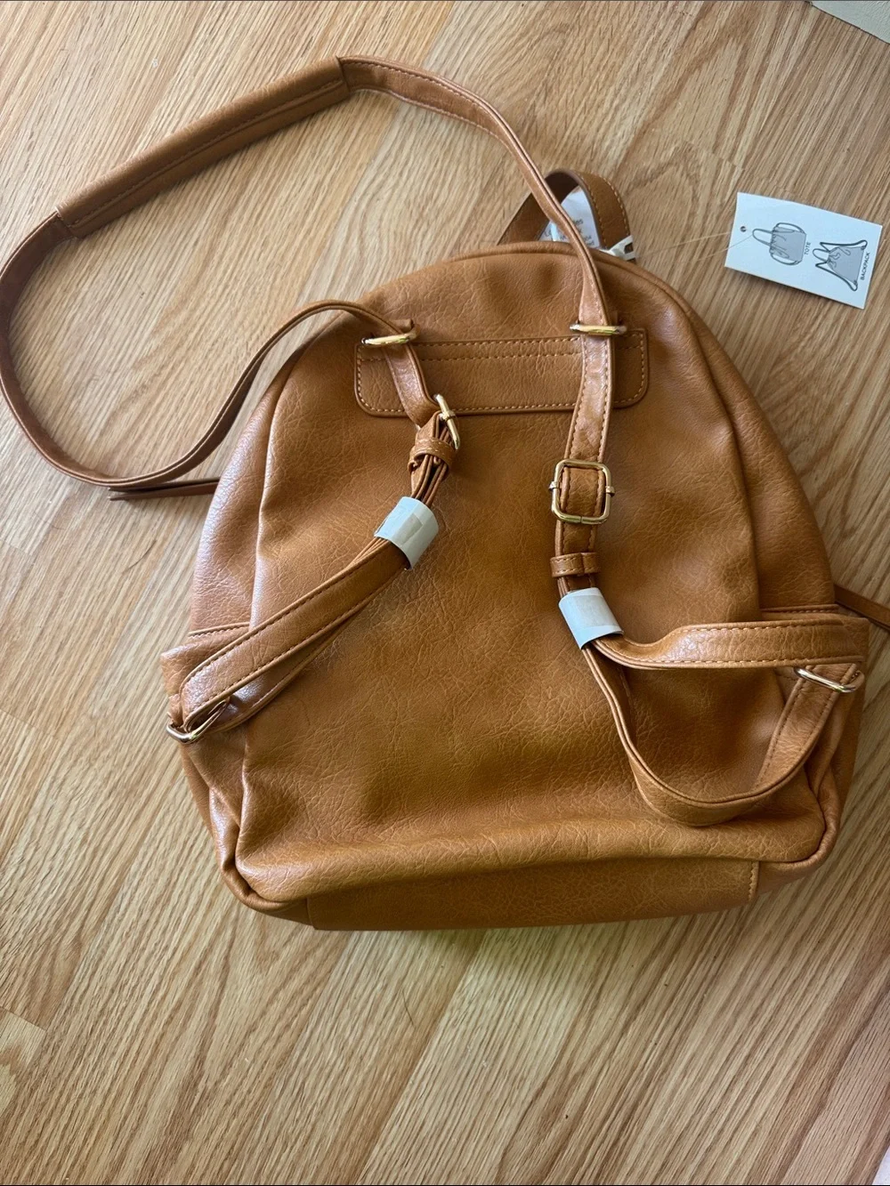 Alyssa Tan Faux Leather Convertible Backpack Tote. NWT. Unisex.